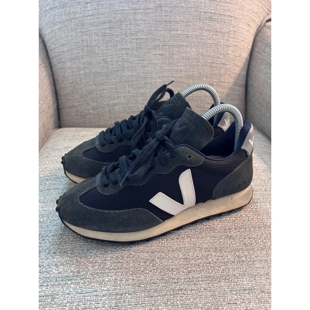 Veja Rio Branco Sneakers‎ Black White Suede Mesh Trainers Womens US 6 EUR 37